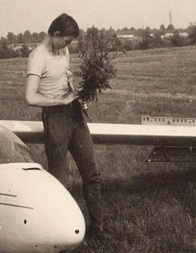 Distelstrauß für Michael Schwelnus 1978 nach seinem ersten Segelflug über 5 Stunden