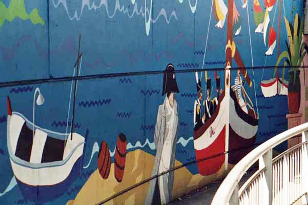 Napoléons Landung in Golfe-Juan - Wandmalerei in Juan le Pins